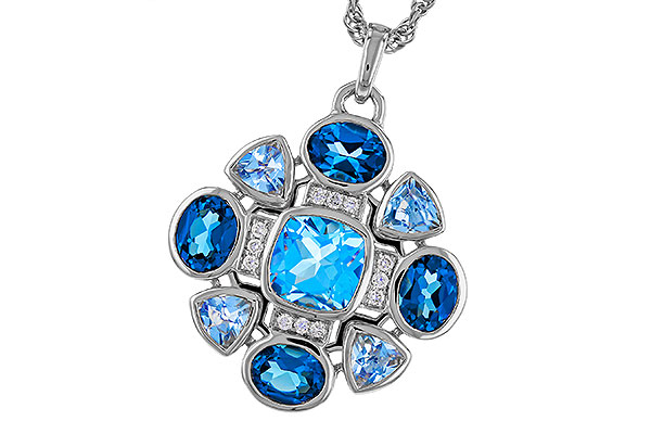 B311-11914: NECKLACE 3.19 TW BLUE TOPAZ 3.25 TGW