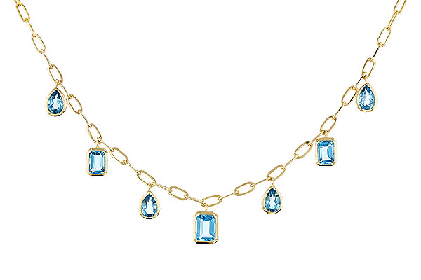 H311-11986: NECKLACE 4.10 TW BLUE TOPAZ (17")