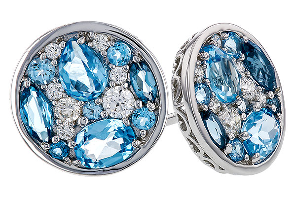 H311-12850: EARRINGS 1.02 TW BLUE TOPAZ 1.18 TGW